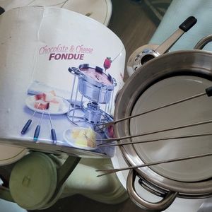 Chocolate 🍫 and cheese 🧀 fondue 🫕 set